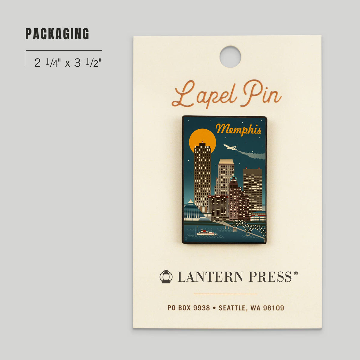 Retro Skyline, Memphis, Tn, Lapel Pin