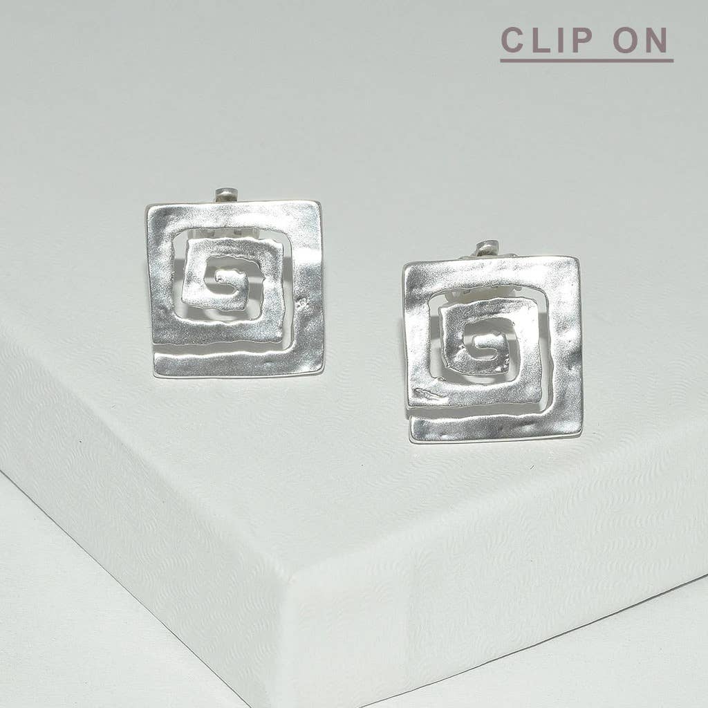 Square spiral clip on: Gold