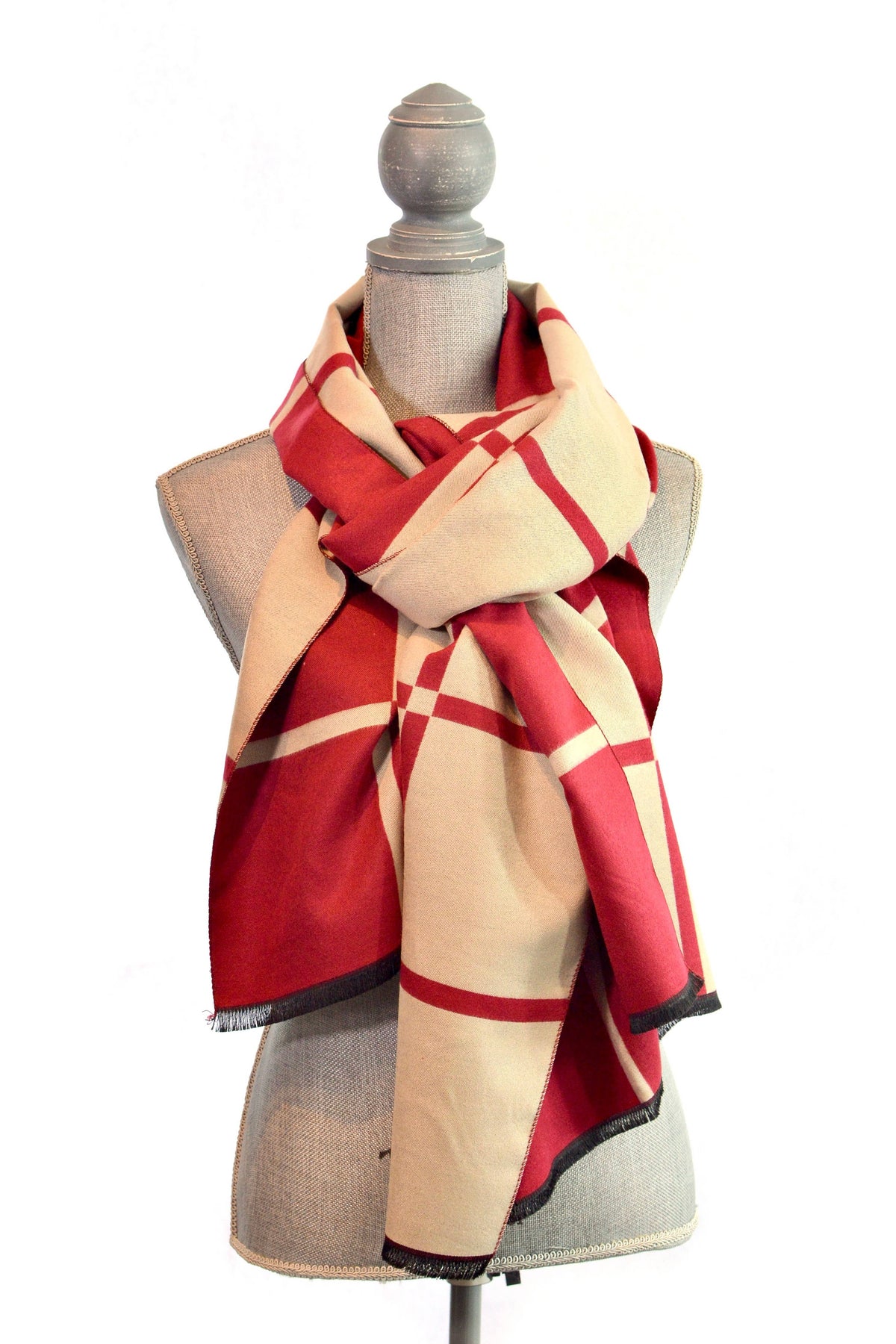 Luxury plaid winter scarf wrap