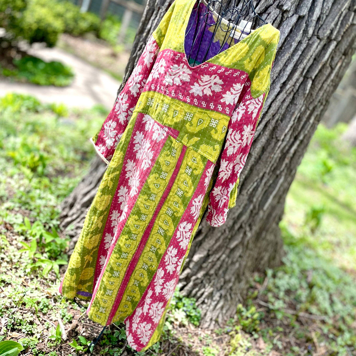 Kantha Reversible Dress.: Multi Color / One size