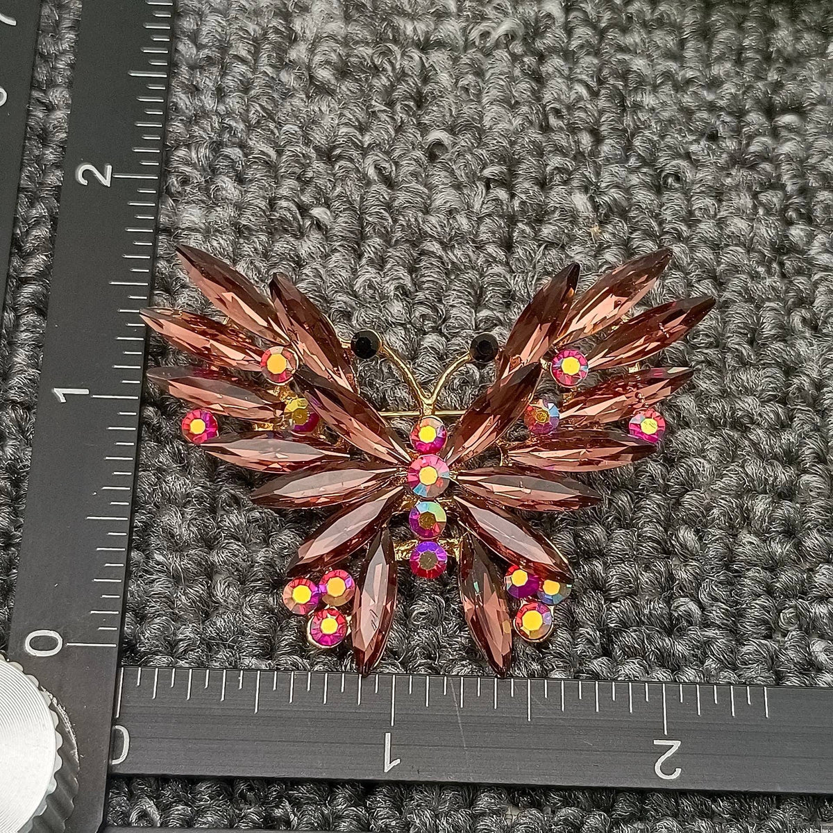 Sparkling Glass Rhinestone Butterfly Brooch