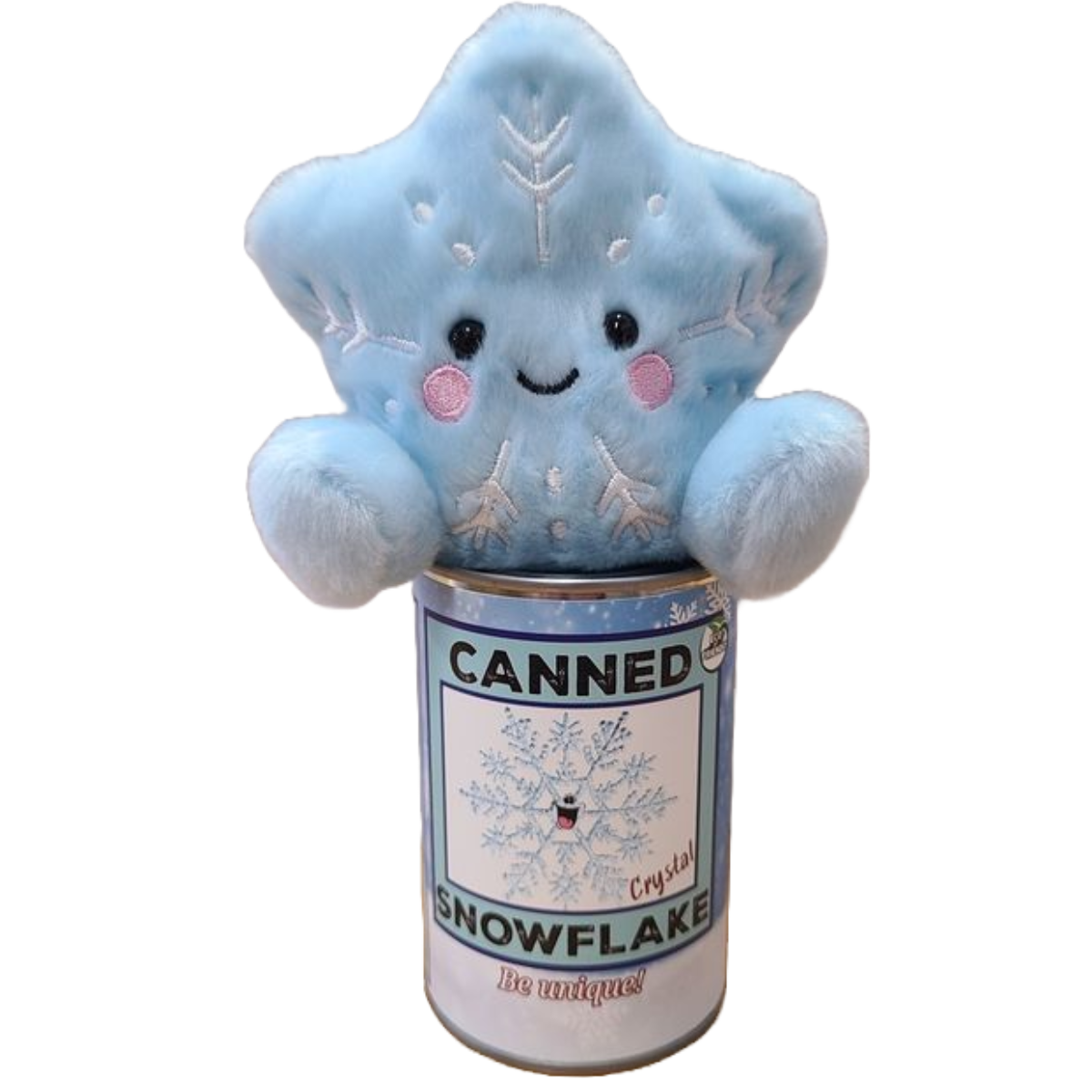 Canned Snowflake - Christmas Plush in Can w/Jokes: Pop Top Lid