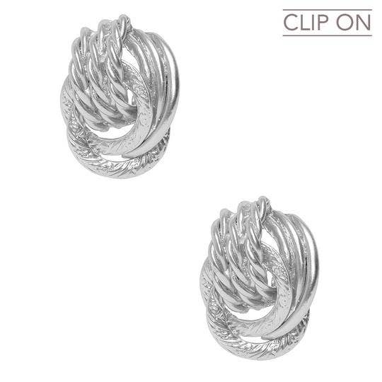 Large Knot Clip On Earring