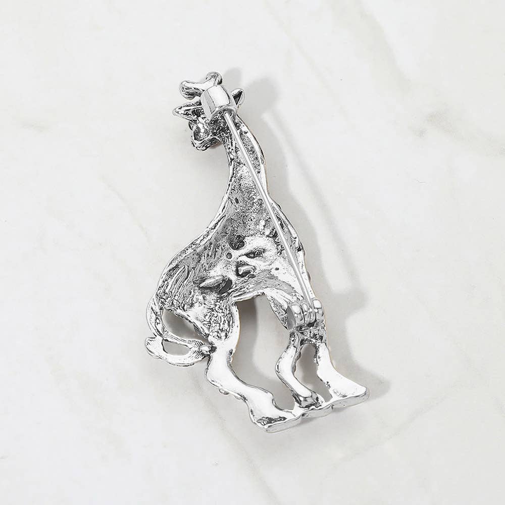 Crystal Embellished Giraffe Pin Brooch
