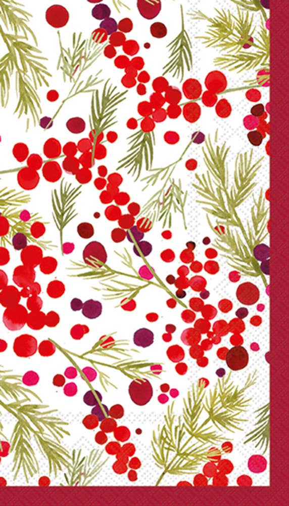 Paper Guest Towels Pk/16 Merry Berries Christmas