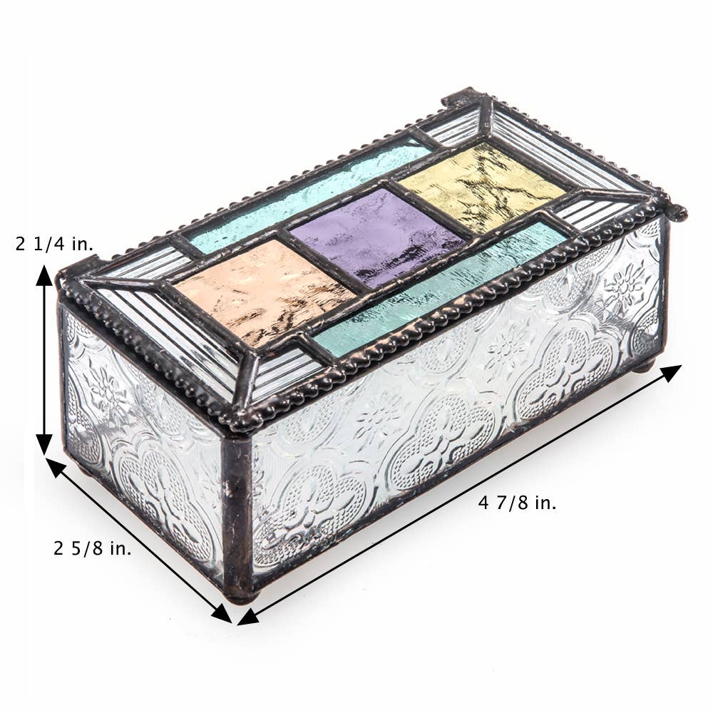 Colorful Stained Glass Decorative Jewelry Keepsake Box 864