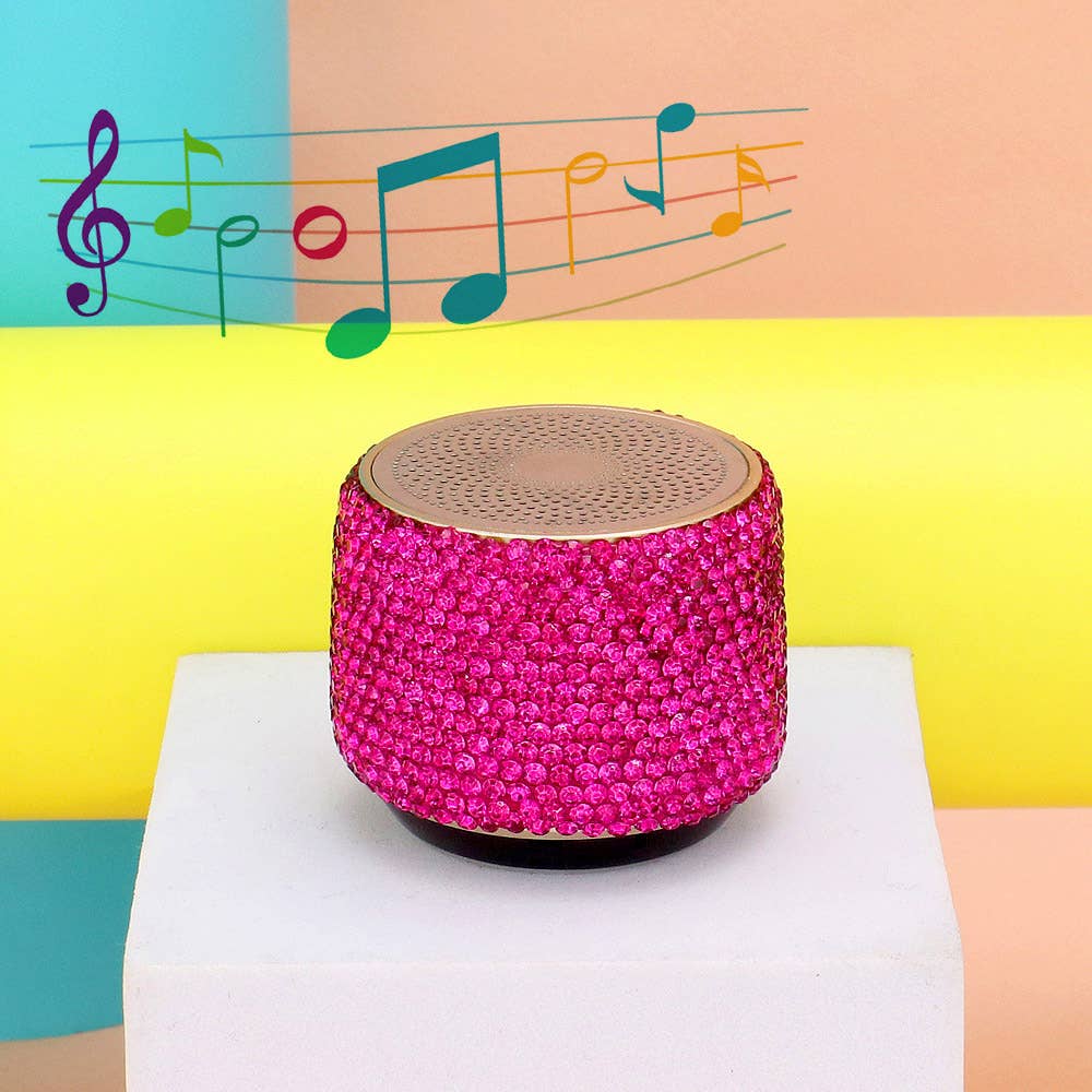 Mini Portable Bling Studded Wireless Speaker
: PEACH