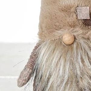KNOME-13" H X 7" W-BROWN CORDUROY OUTFIT, FUR HAT