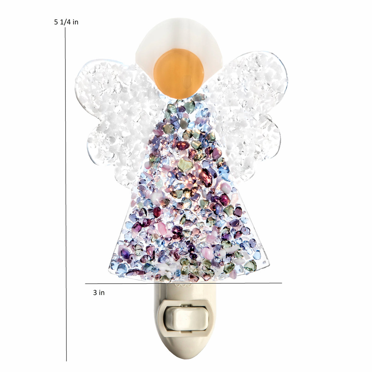 Christmas Angel Night Light Decorative Fused Glass