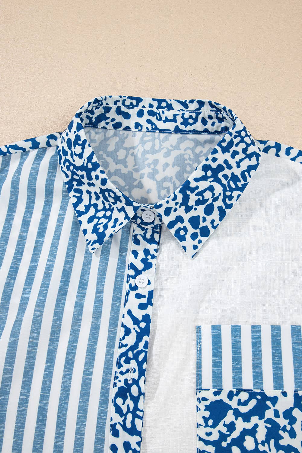 Leopard Striped Western Patchwork Button-up Shirt (S-4X)