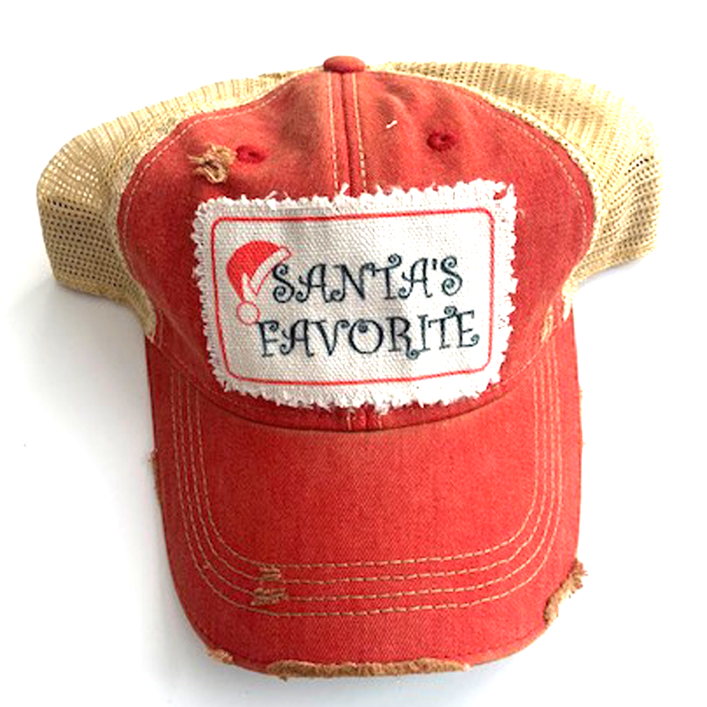 SANTA'S FAVORITE Trucker Hat: RED