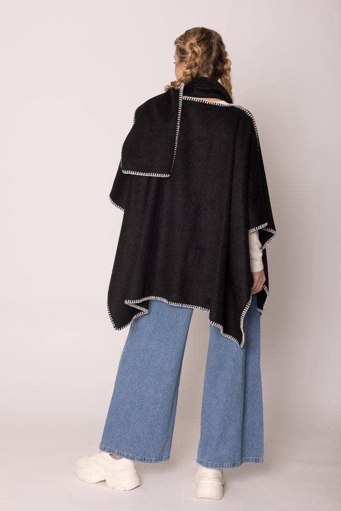 Scarf Ruana: Black