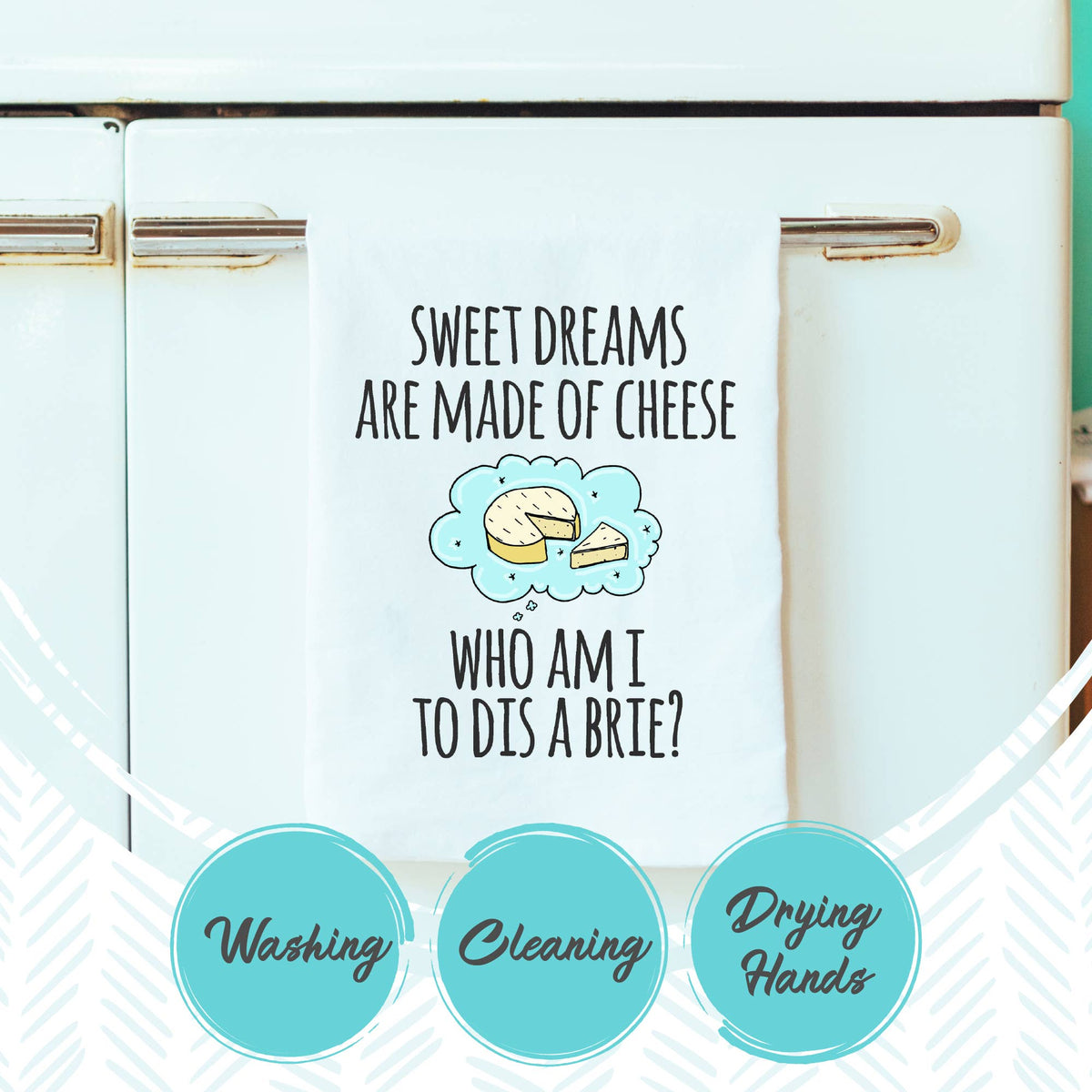 Colorful Cross Stitch Towels - The Food Has Weed In It