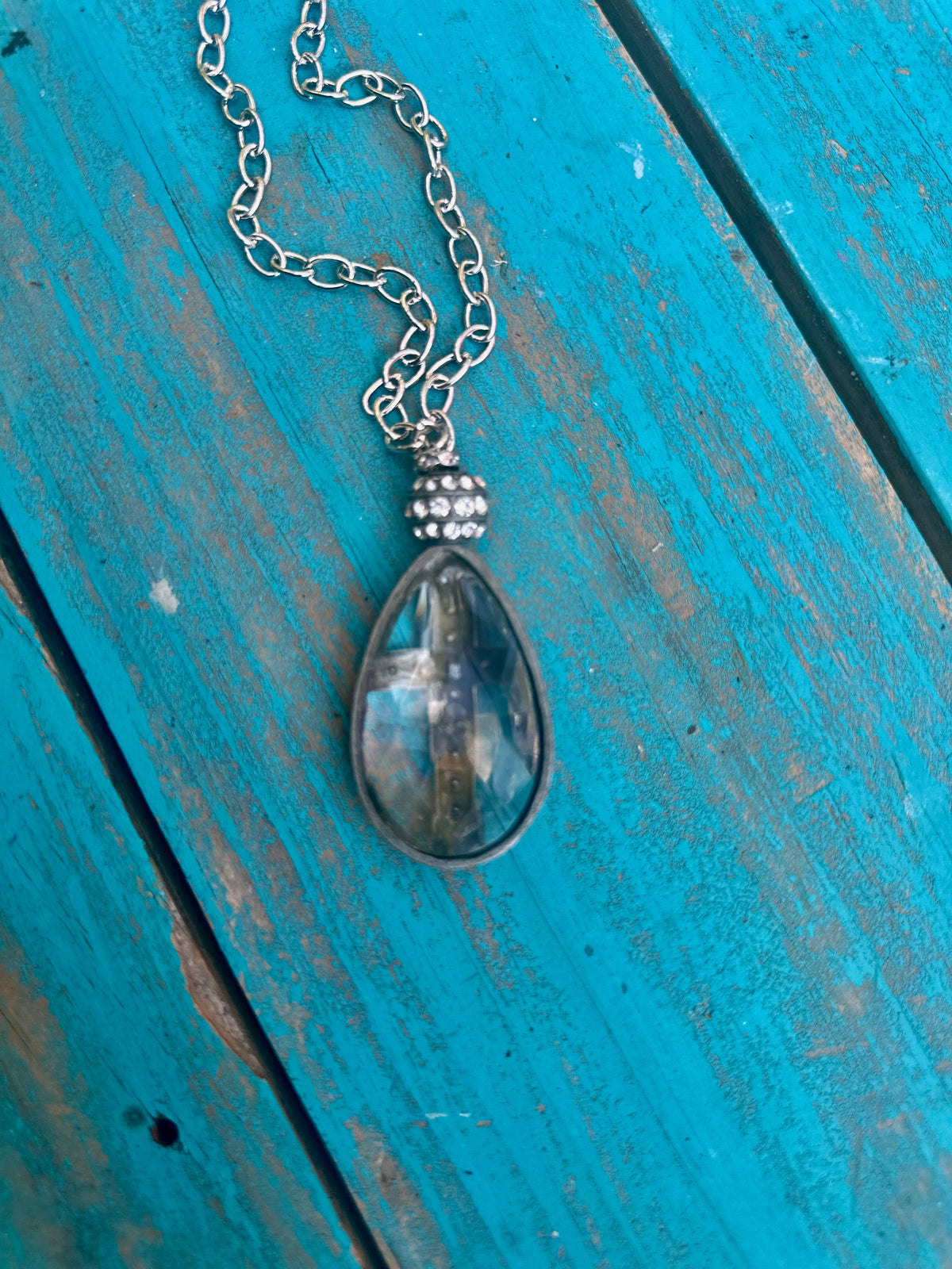 Soldered Crystal Sparkle Pendant Necklace