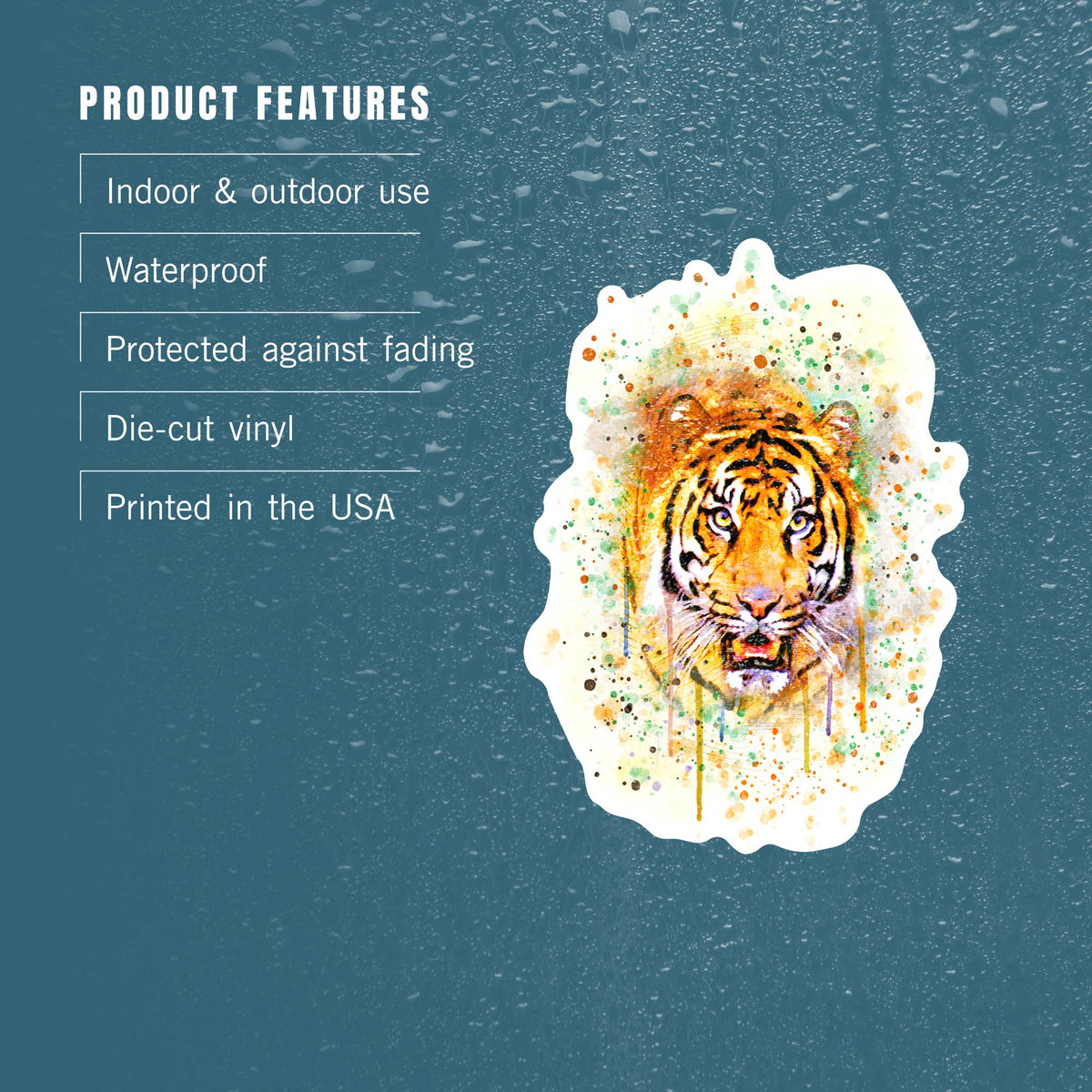 STICKERS Tiger Watercolor