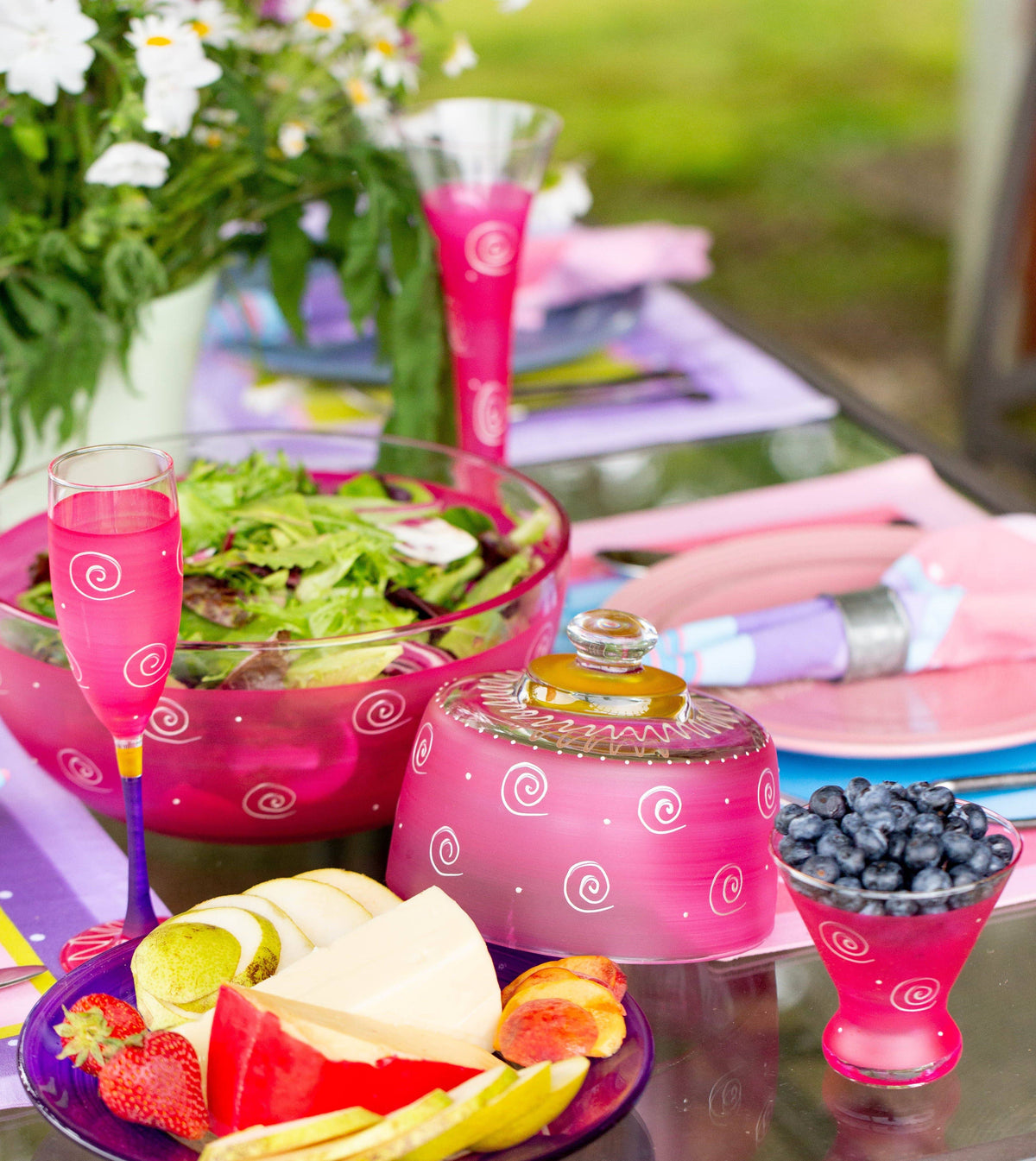 Peruvian Splendor Pink Champagne Glasses