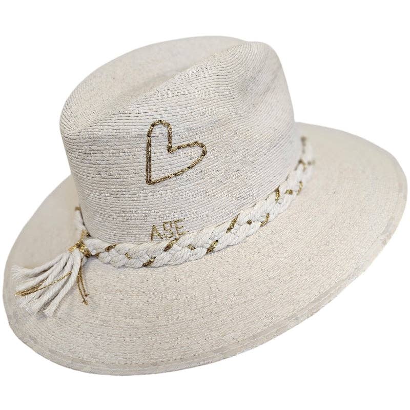 "Heart" Hat: Gold/White