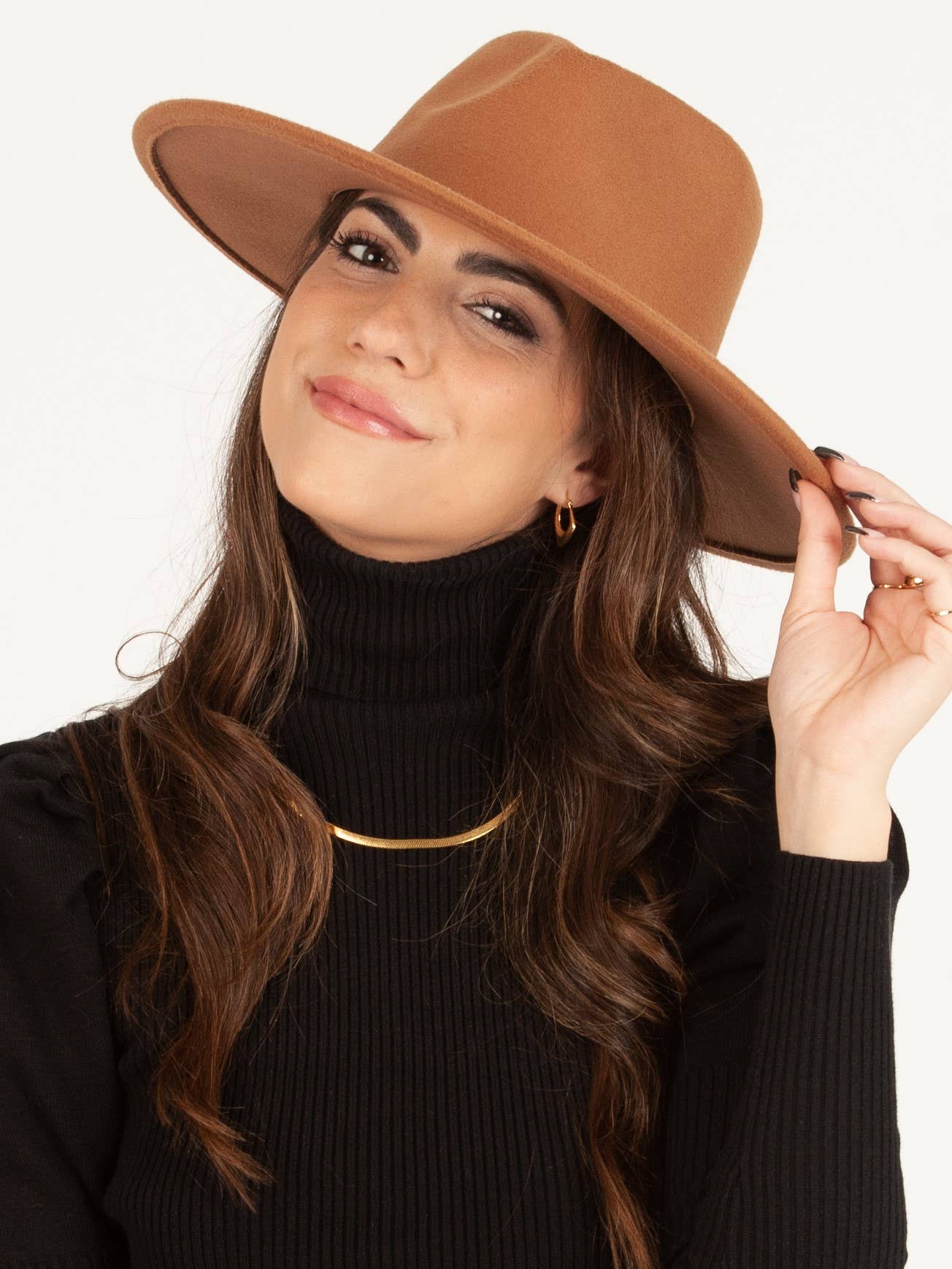 Vegan felt Rancher hat in dark tan