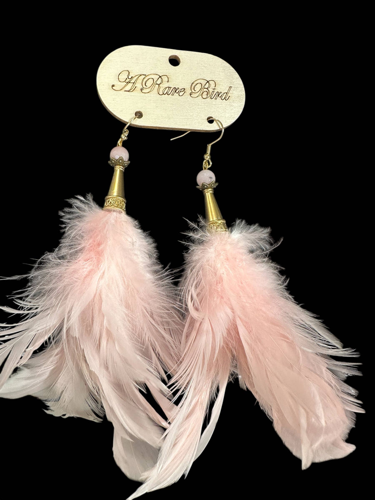 Pink Feather Earrings