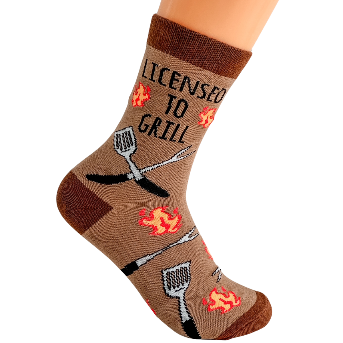 Licensed to Grill - Funny Unisex Socks - Father's Day, Gift