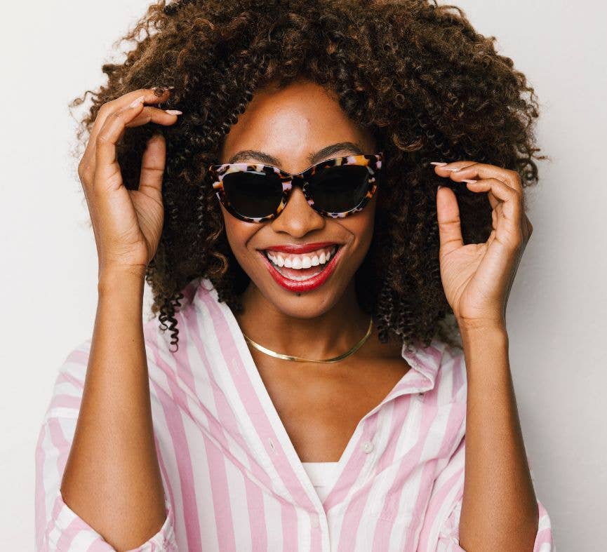 Capri (Sunglasses): Pink Botanico / Reading