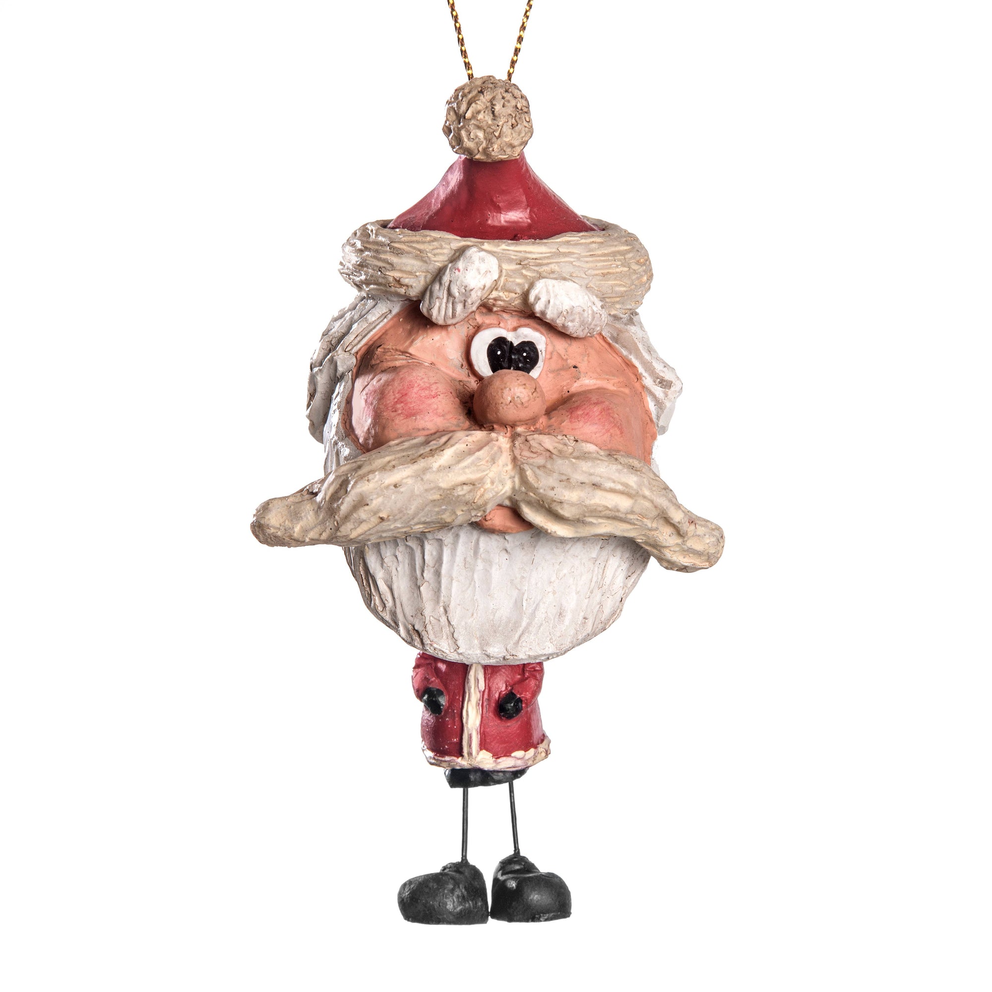 Santa Ornament With Rough Beard By Bert Anderson