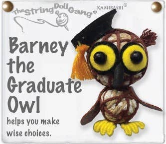 Barney the Graduate Owl String Doll Keychain