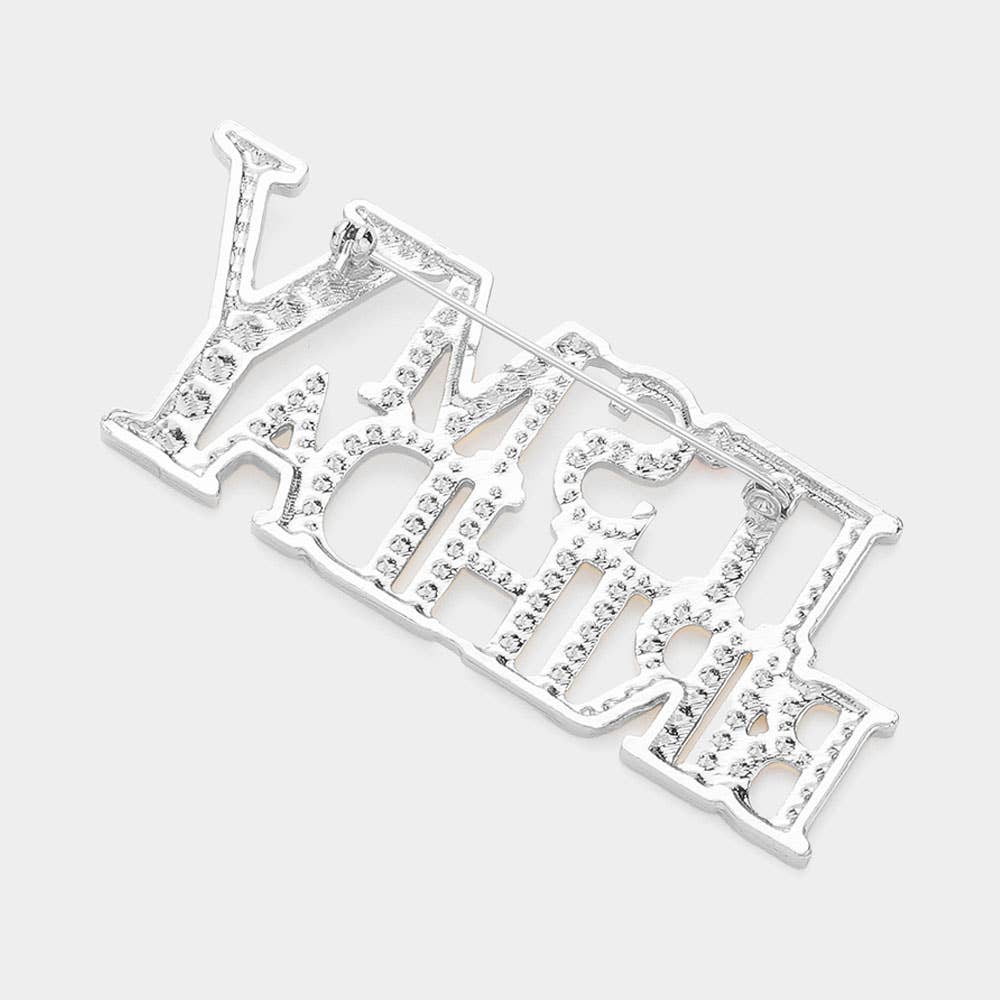 Stone Paved ITS MY BIRTHDAY Message Pin Brooch