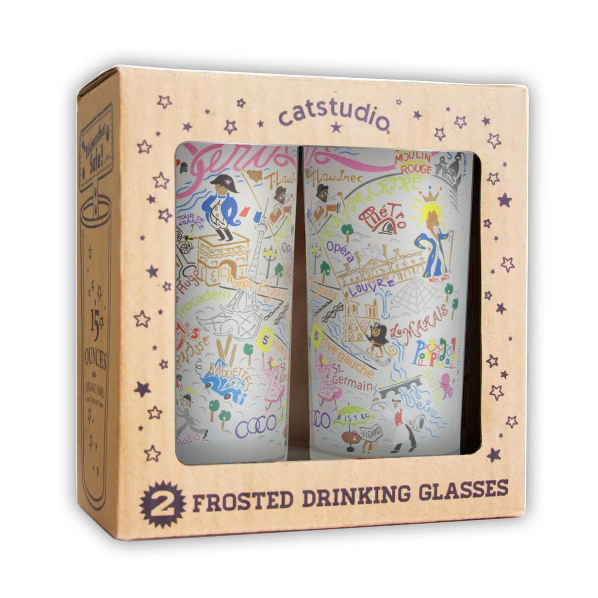 Arkansas Frosted Drinking Glass/ (Set of 2)