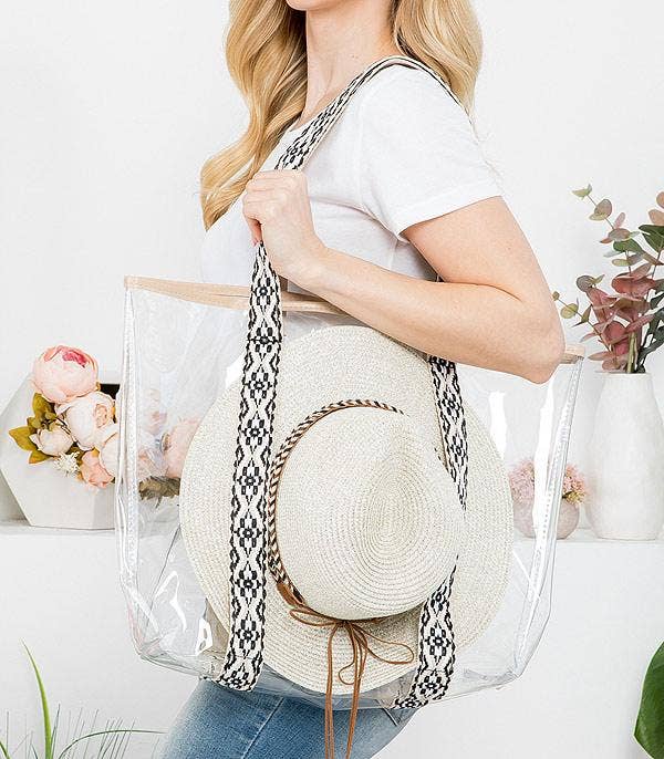 Hat Carrying Clear Beach Tote