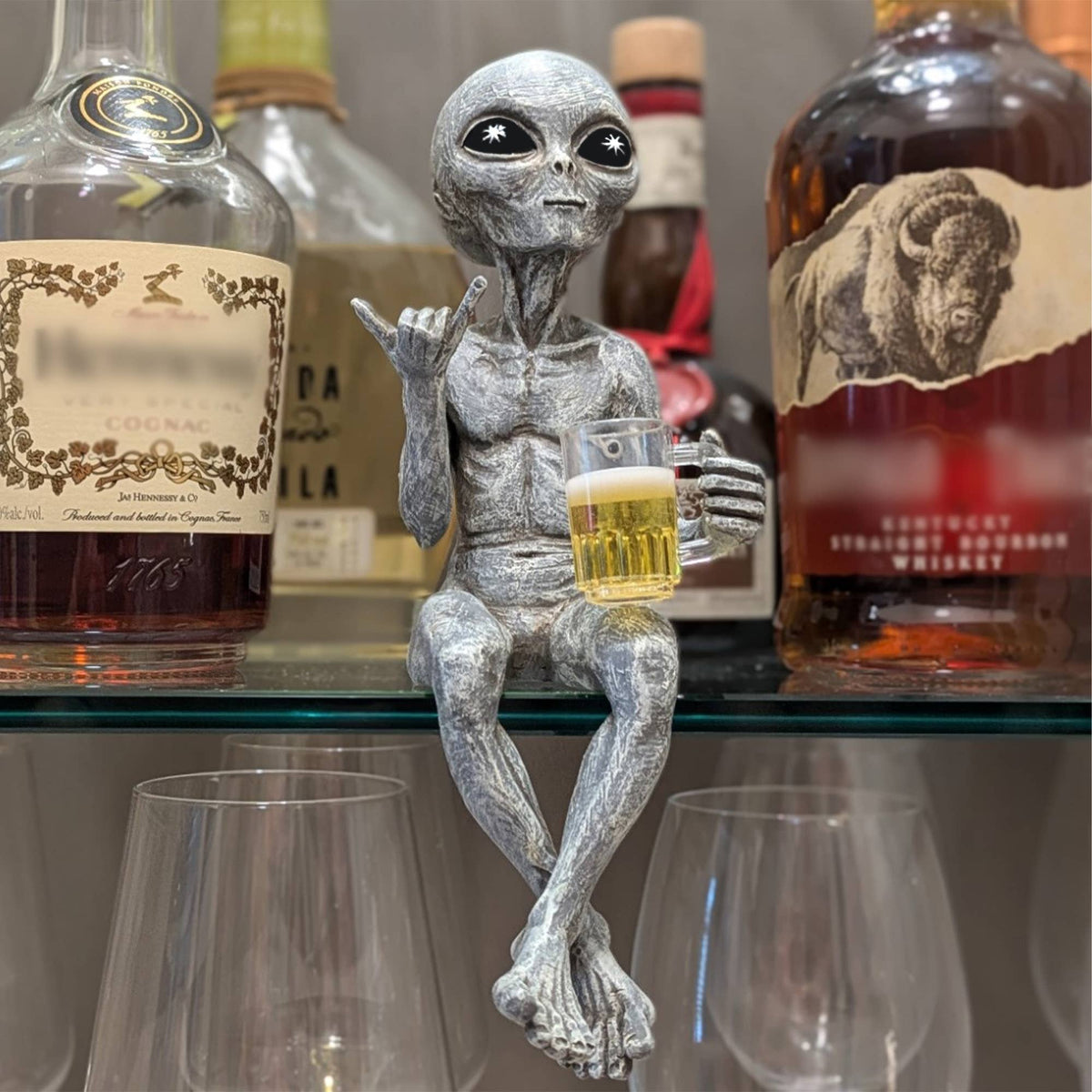 Party Alien Shelf Sitter Male Drinking Beer 10" Figurine
