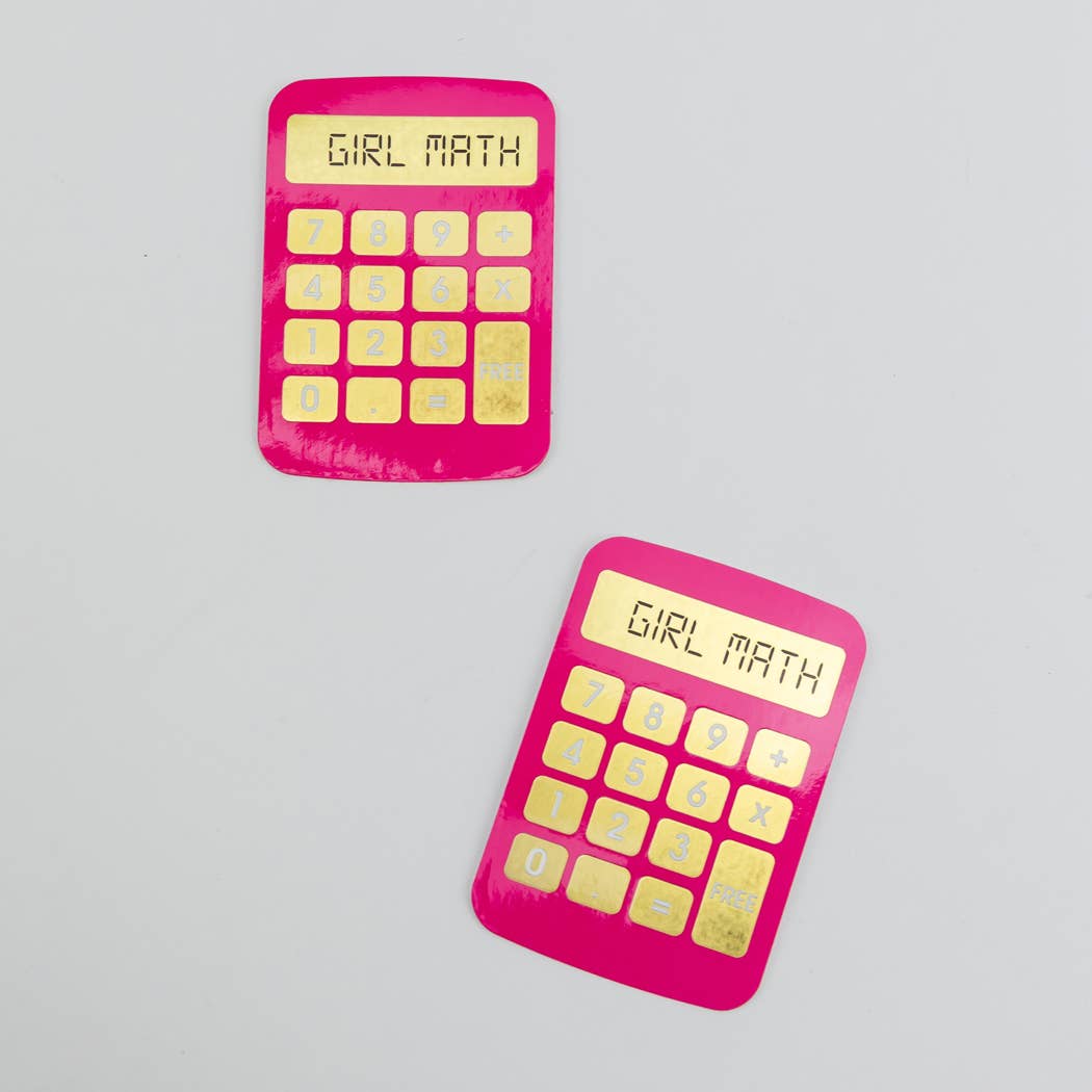 Girl Math - Calculator Vinyl Sticker, Funny Gift