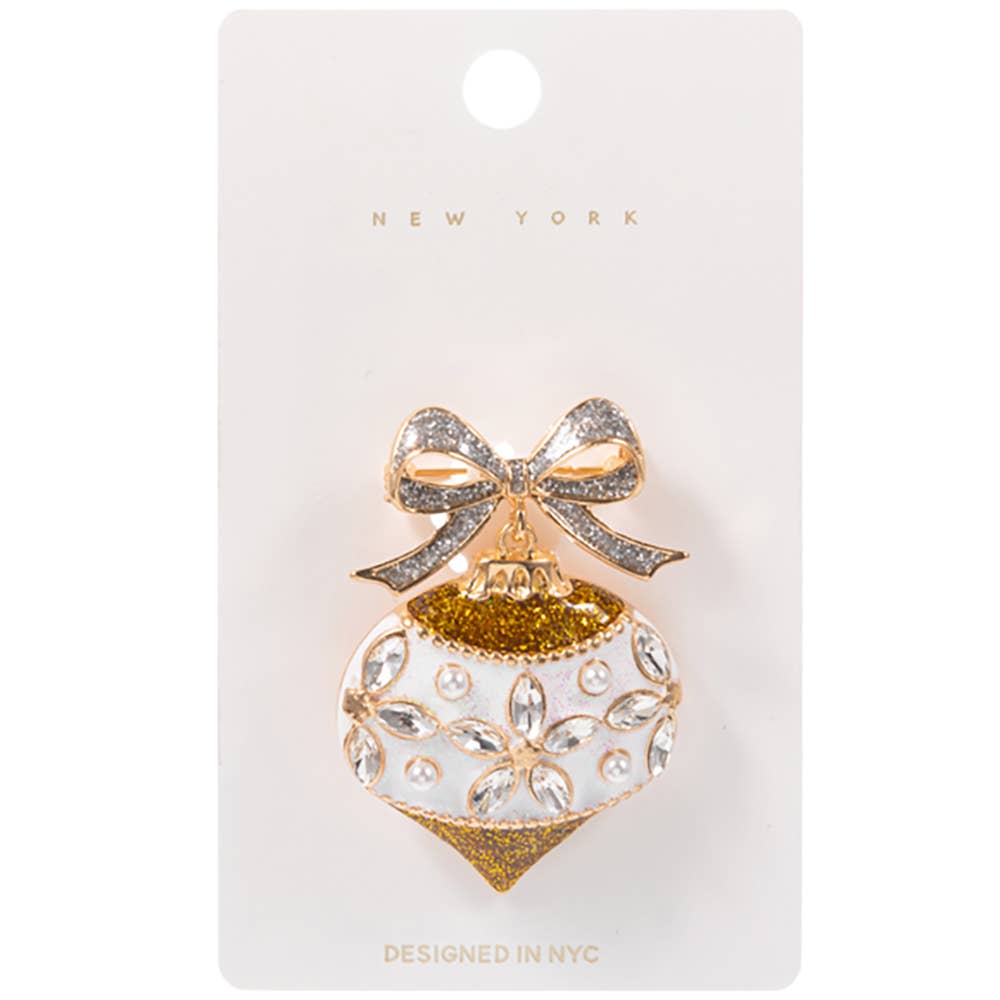 Christmas Bow Ornament Pin Brooch