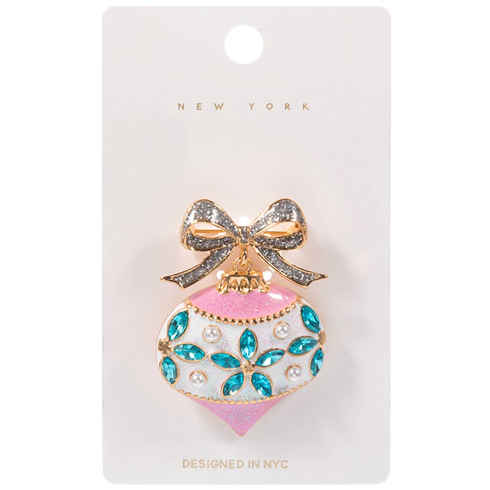 Christmas Bow Ornament Pin Brooch