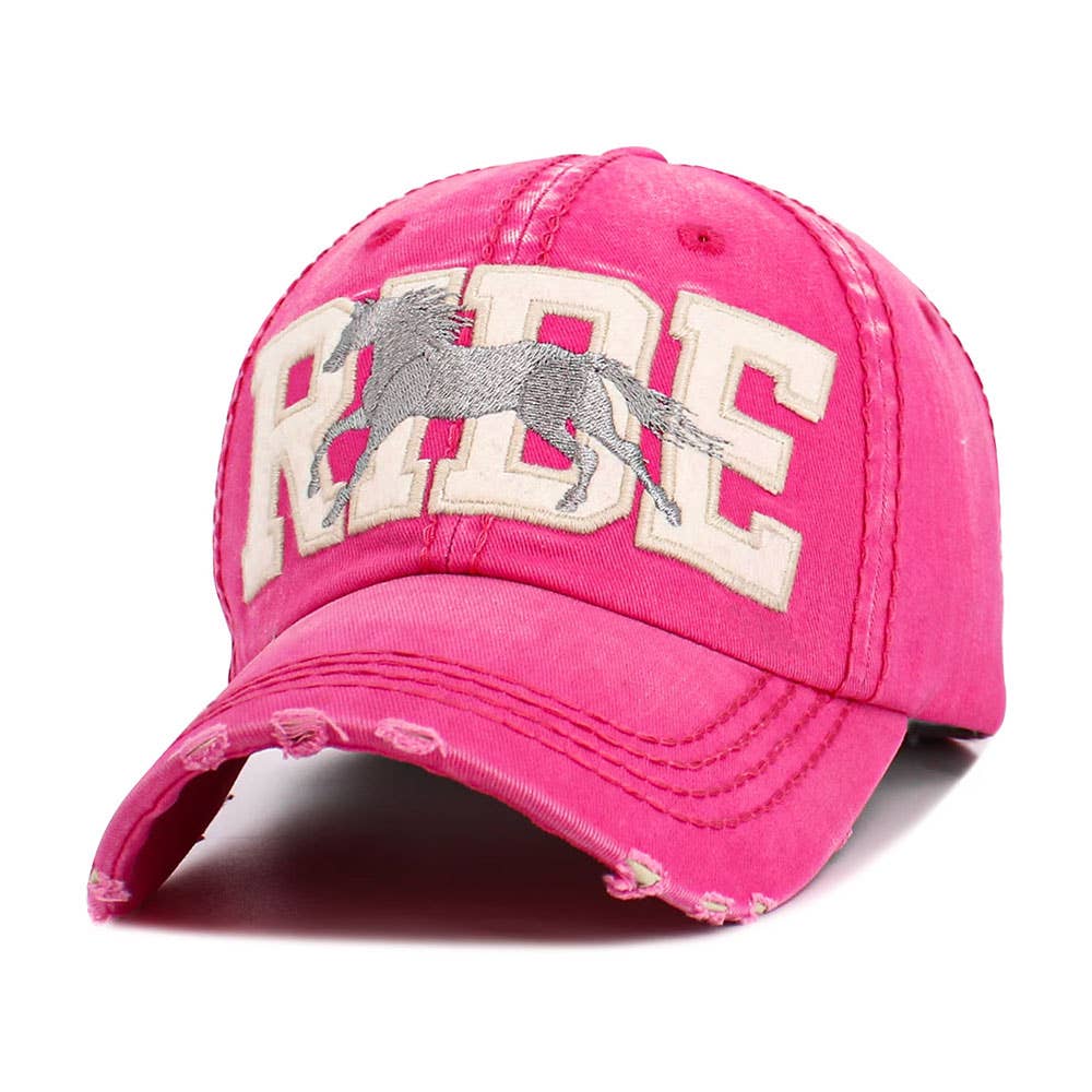 RIDE Message Western Horse Embroidered Vintage Baseball Cap