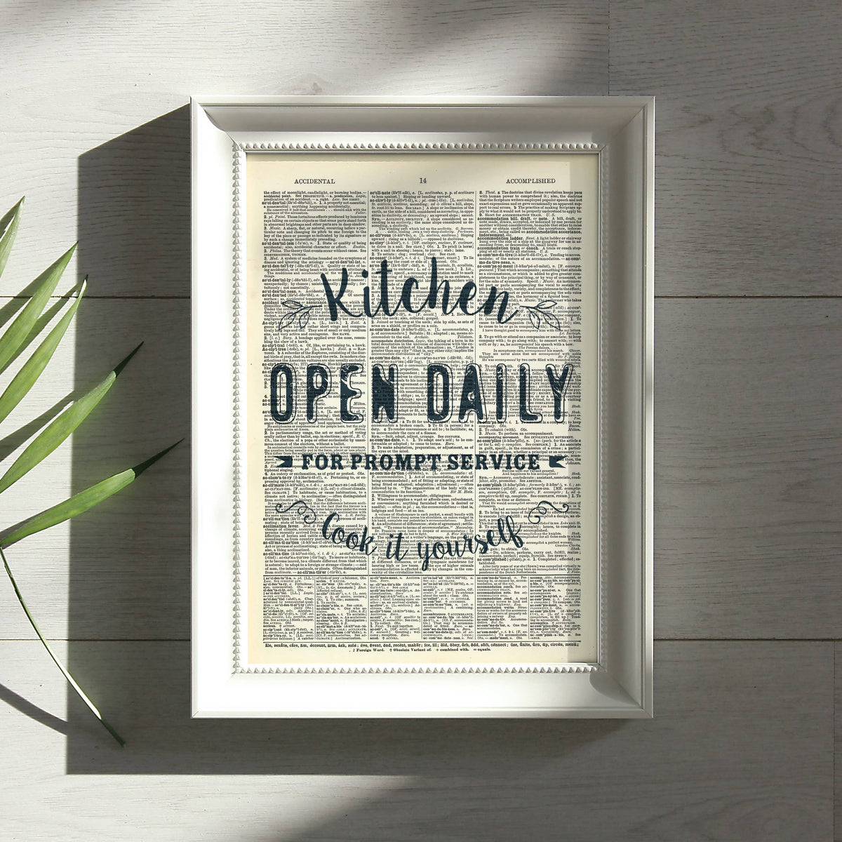 Art Print Dictionary Page | Kitchen Open Daily