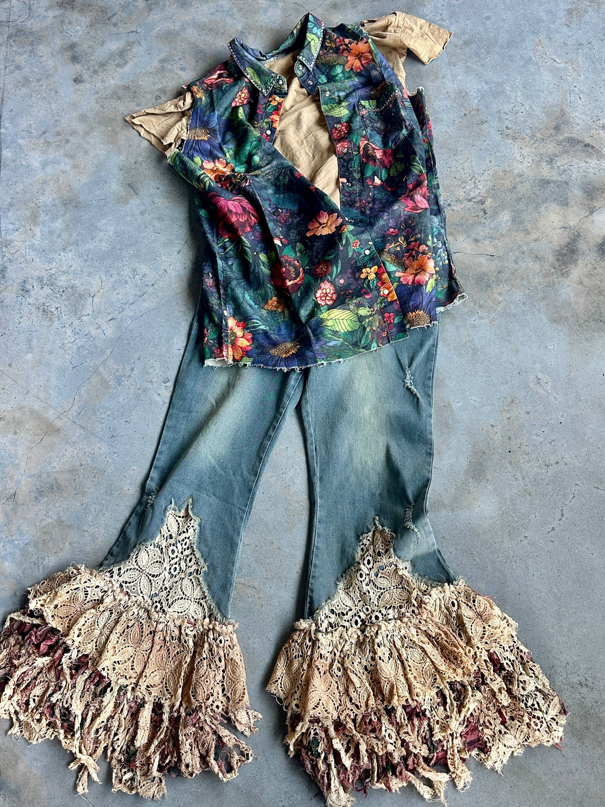 Dark Rag Floral Flannel Vest