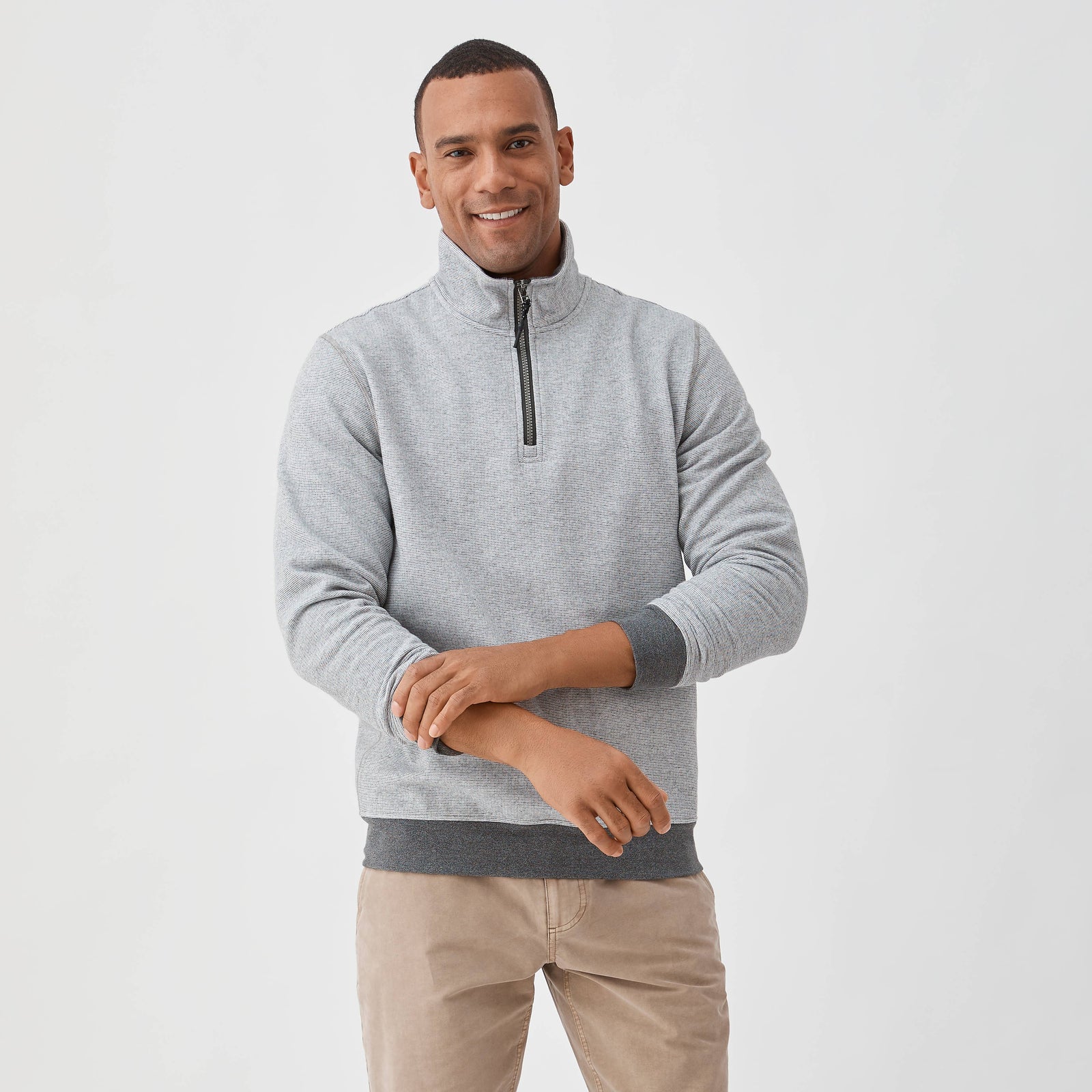 Bobby Fleece Quarter Zip - Black Combo: Gray / Black Combo / Medium