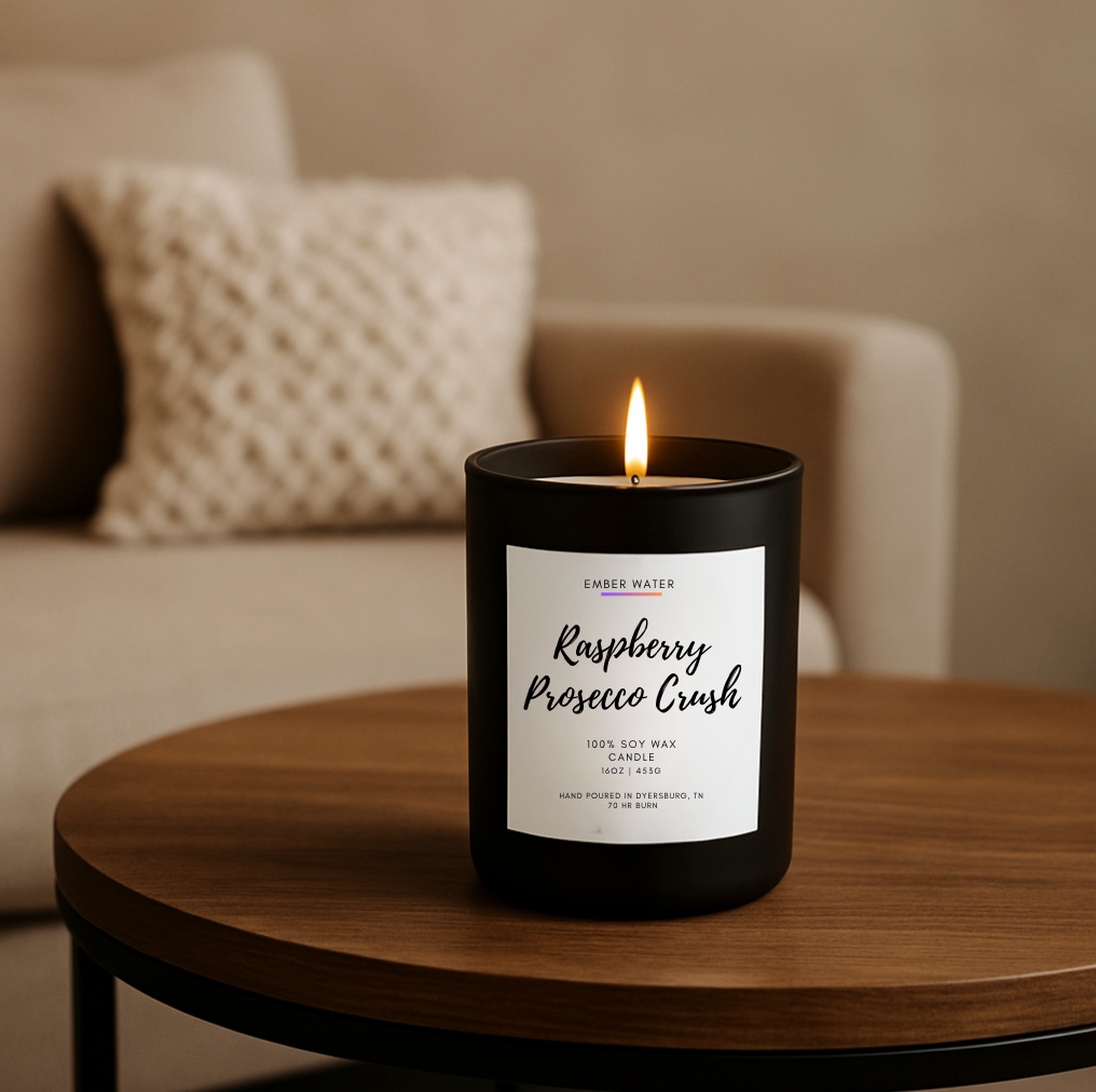 Raspberry Prosecco Crush 16 oz 100% Soy Candle