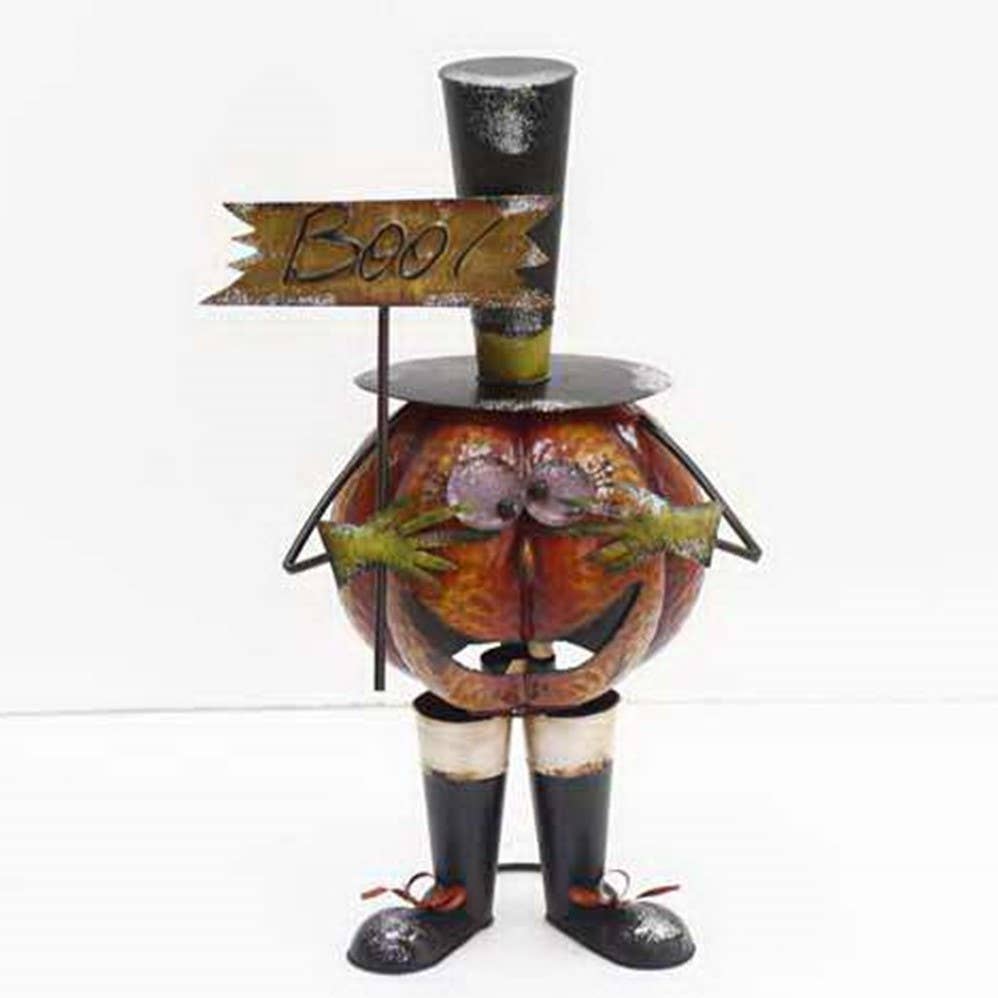 Top Hat Jack-O-Lantern Figurine "Boo"