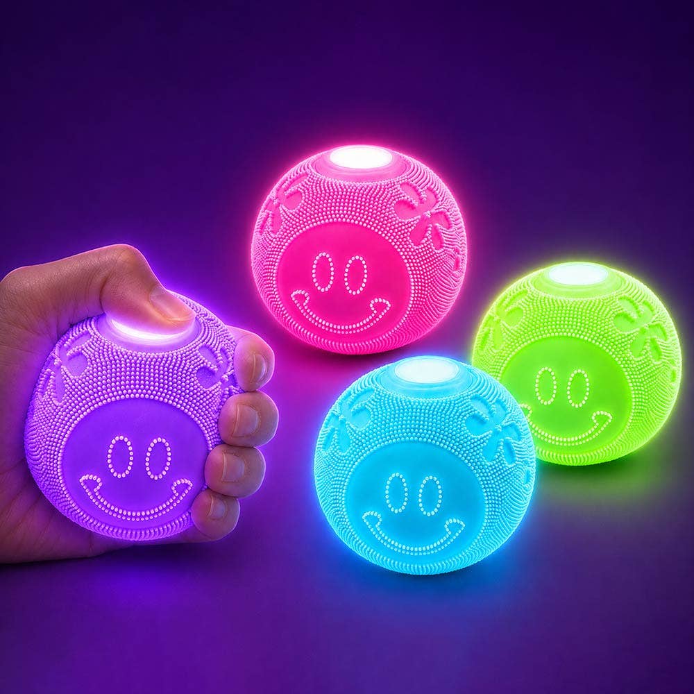Nee Doh Glow in the Dark Smile Ball Squishy Stress Relief Toy