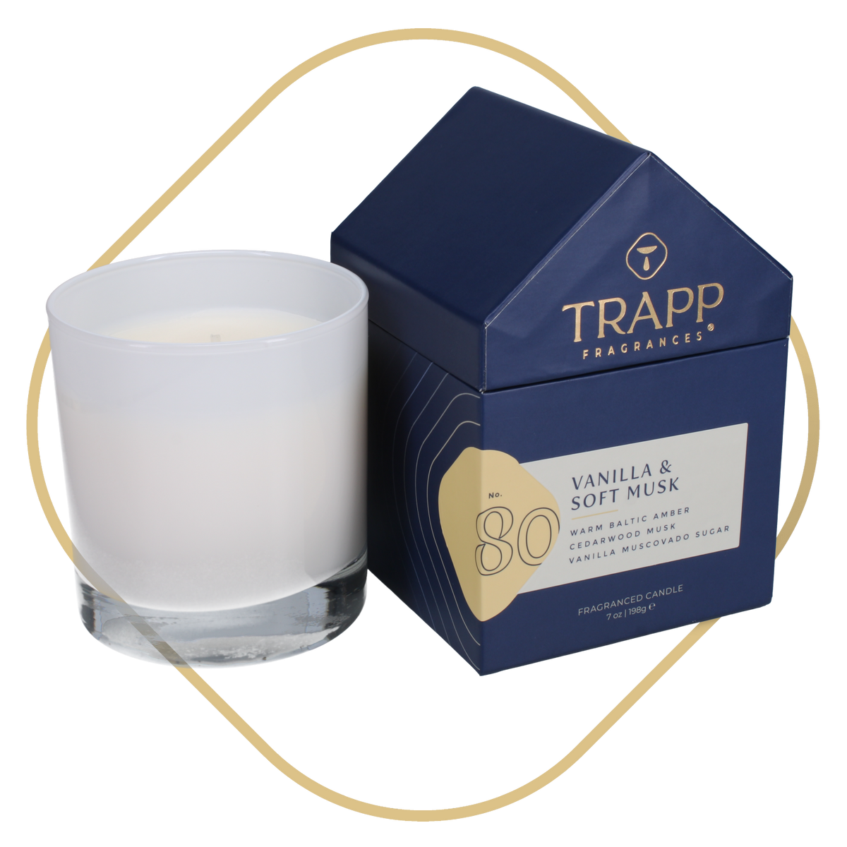 No. 80 Vanilla &amp; Soft Musk  7 oz. Candle in House Box