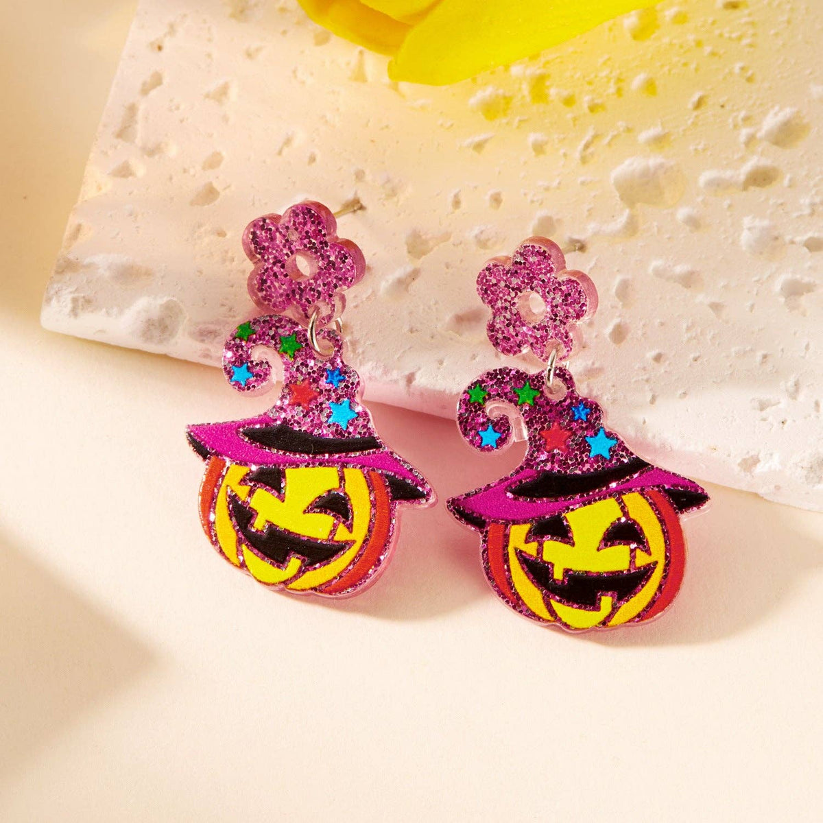 Halloween  Floral Acrylic Earrings