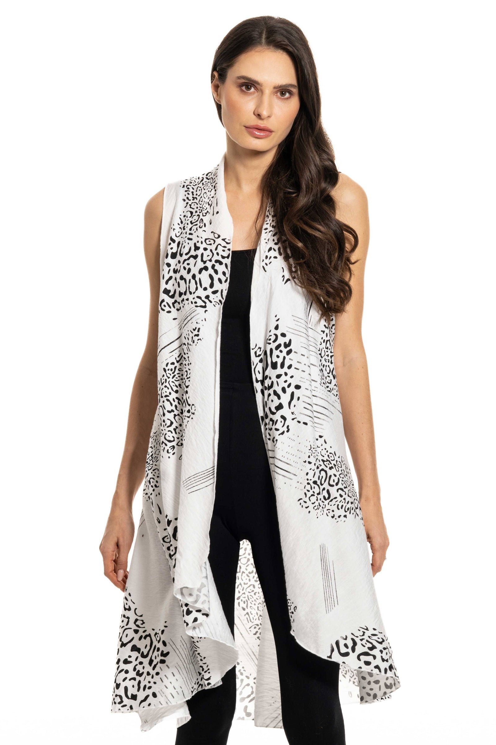 Abstract Animal Print Vest