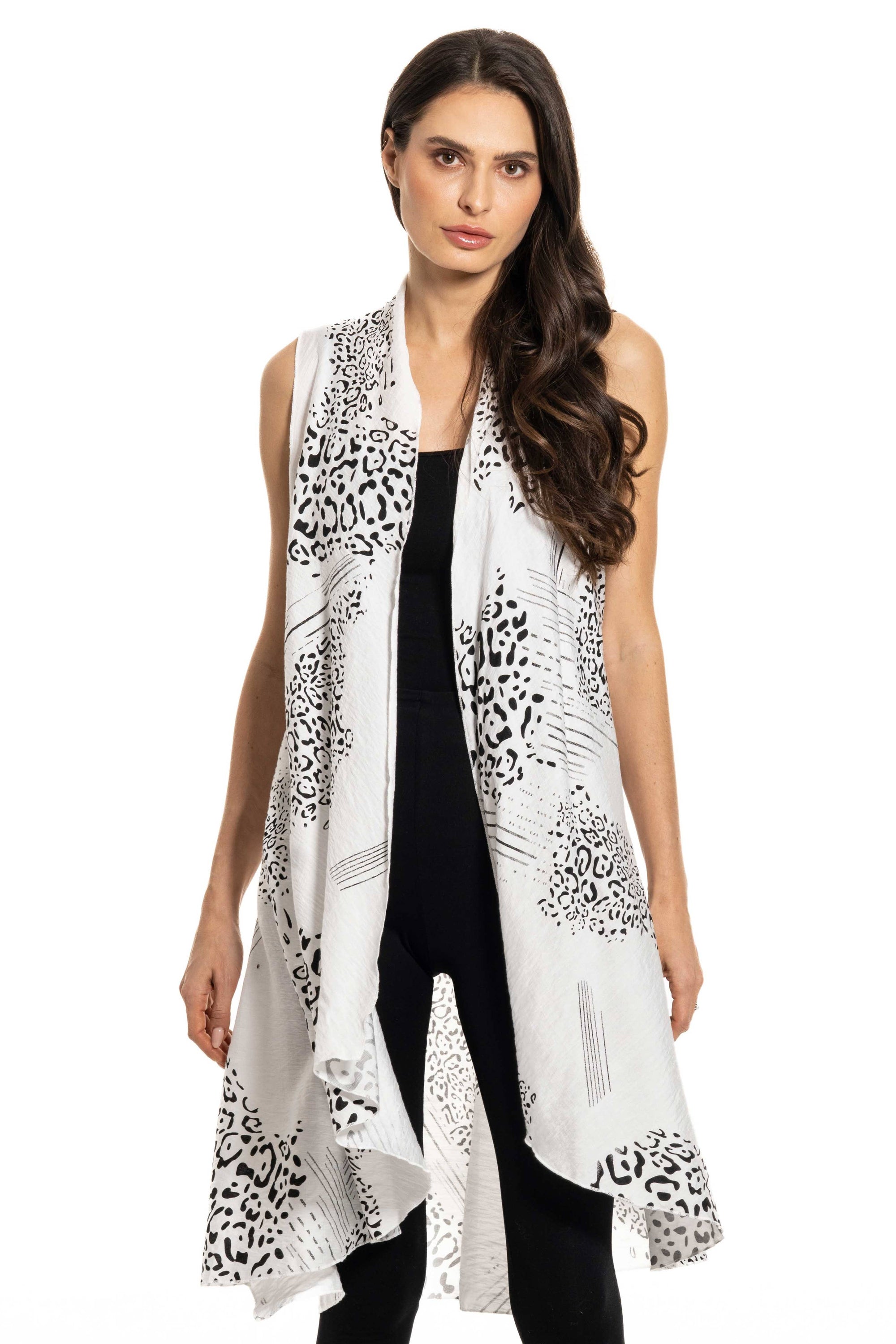 Abstract Animal Print Vest