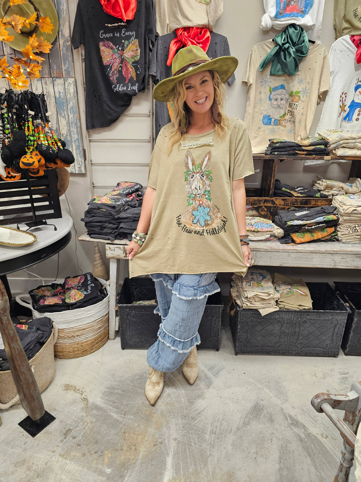 Hee Haw and Hallelujah Tattered Shirt