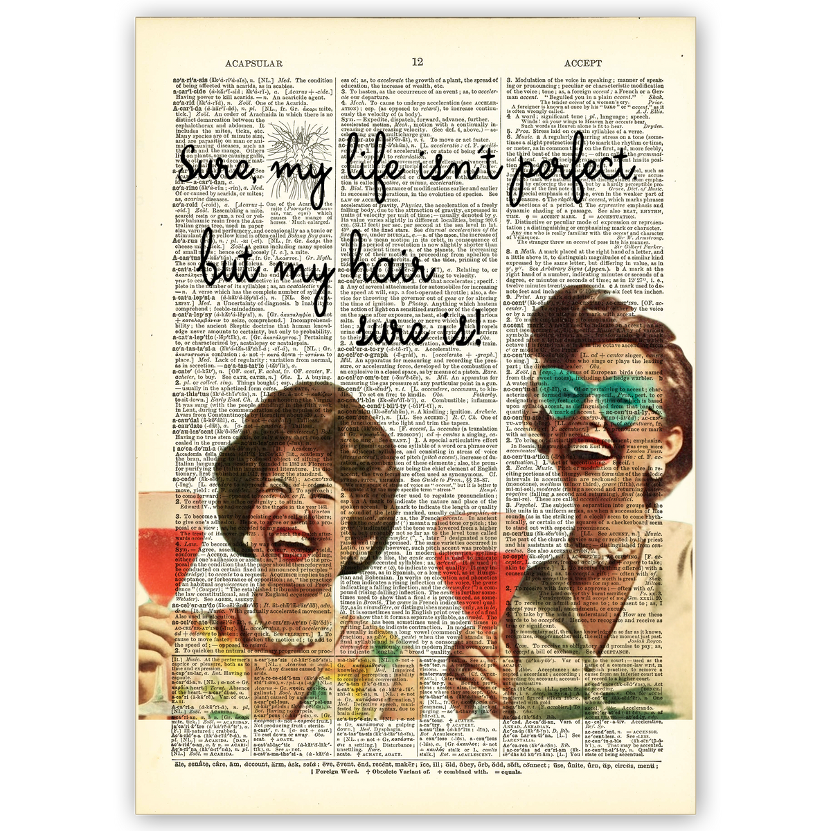 Art Print Dictionary Page | Sure My Life Isn't Perfect