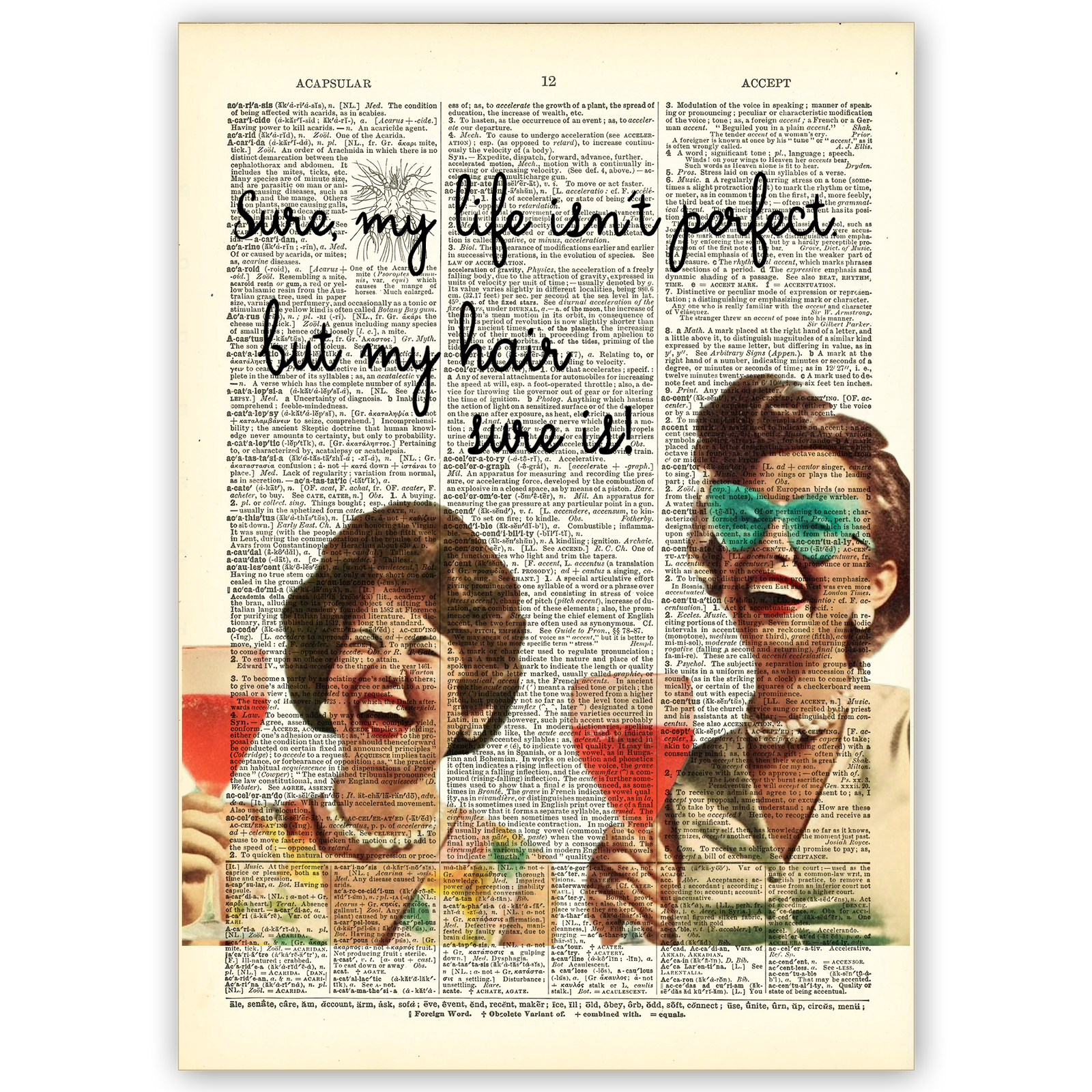 Art Print Dictionary Page | Sure My Life Isn't Perfect