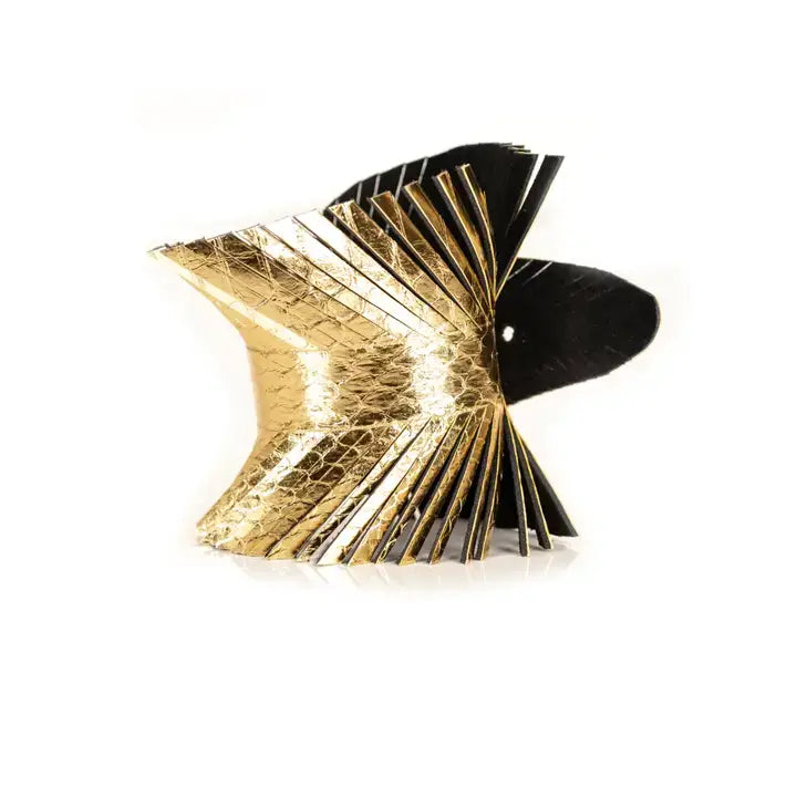Golden Phoenix Fringe Leather Cuff Bracelet