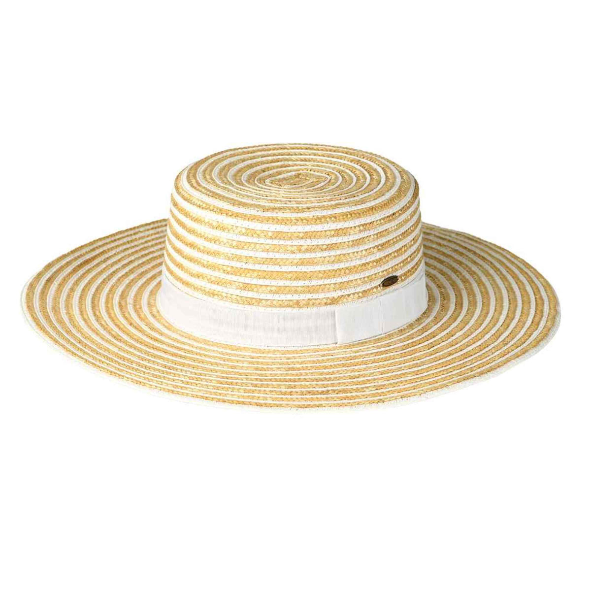 Kara Striped Boater Hat